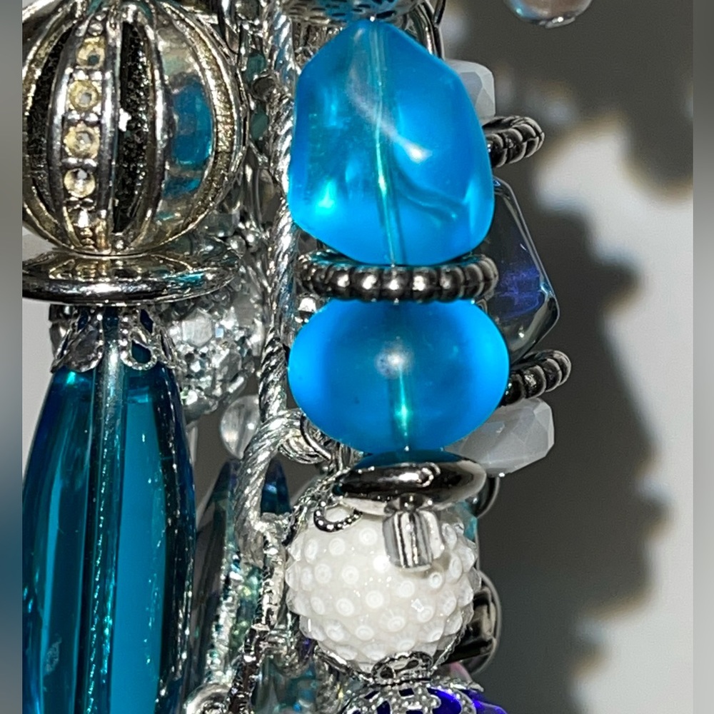 Original Handbag Charm 🦋 Butterflies Aqua Silver Backpack Jewelry Bag Bling - Picture 11 of 15